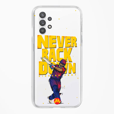 Rishabh Pant Never Back Down Crystal Clear Transparent Case-(Samsung)