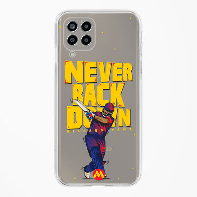 Rishabh Pant Never Back Down Crystal Clear Transparent Case-(Samsung)