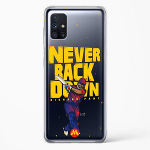Rishabh Pant Never Back Down Crystal Clear Transparent Case-(Samsung)