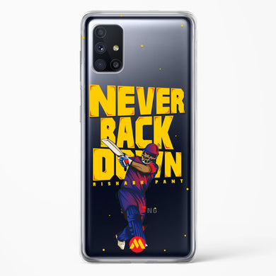 Rishabh Pant Never Back Down Crystal Clear Transparent Case-(Samsung)