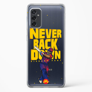 Rishabh Pant Never Back Down Crystal Clear Transparent Case-(Samsung)