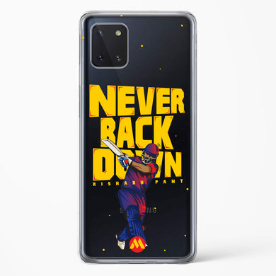 Rishabh Pant Never Back Down Crystal Clear Transparent Case-(Samsung)