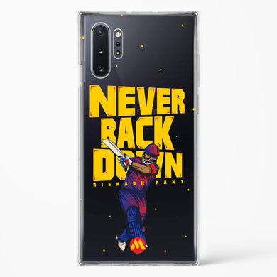 Rishabh Pant Never Back Down Crystal Clear Transparent Case-(Samsung)