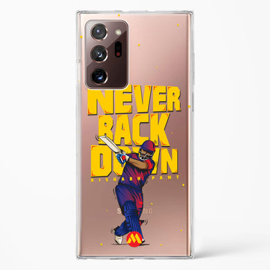 Rishabh Pant Never Back Down Crystal Clear Transparent Case-(Samsung)