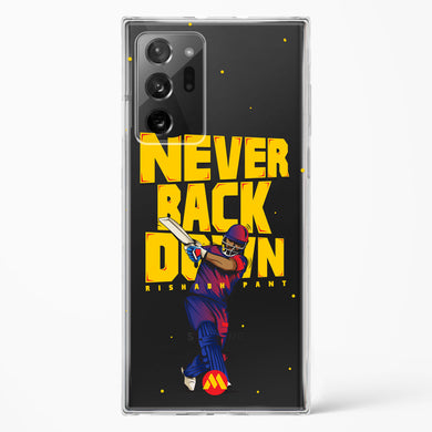 Rishabh Pant Never Back Down Crystal Clear Transparent Case-(Samsung)