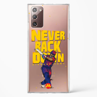 Rishabh Pant Never Back Down Crystal Clear Transparent Case-(Samsung)