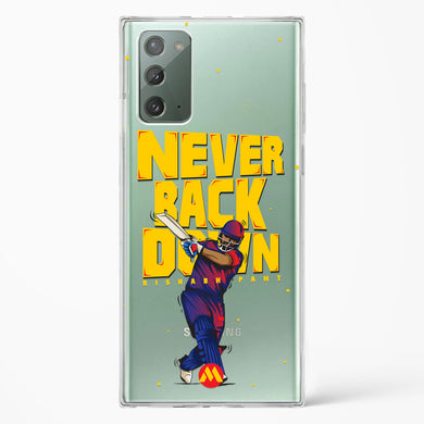Rishabh Pant Never Back Down Crystal Clear Transparent Case-(Samsung)