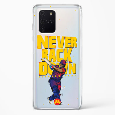 Rishabh Pant Never Back Down Crystal Clear Transparent Case-(Samsung)