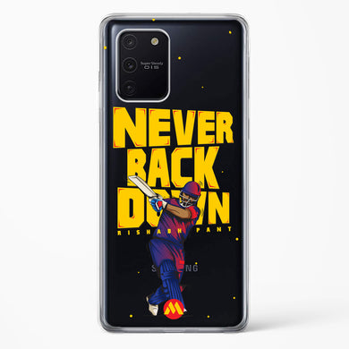 Rishabh Pant Never Back Down Crystal Clear Transparent Case-(Samsung)
