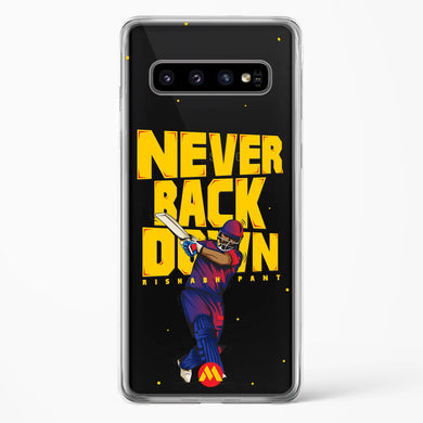 Rishabh Pant Never Back Down Crystal Clear Transparent Case-(Samsung)