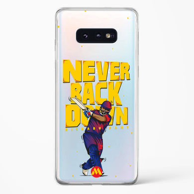 Rishabh Pant Never Back Down Crystal Clear Transparent Case-(Samsung)