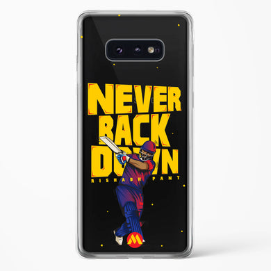 Rishabh Pant Never Back Down Crystal Clear Transparent Case-(Samsung)