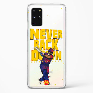 Rishabh Pant Never Back Down Crystal Clear Transparent Case-(Samsung)