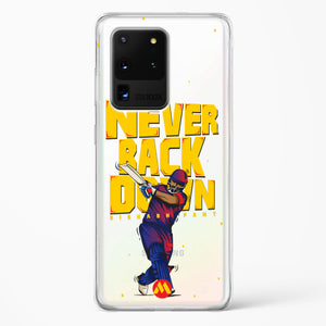 Rishabh Pant Never Back Down Crystal Clear Transparent Case-(Samsung)