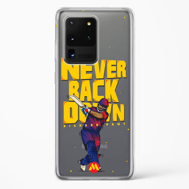 Rishabh Pant Never Back Down Crystal Clear Transparent Case-(Samsung)