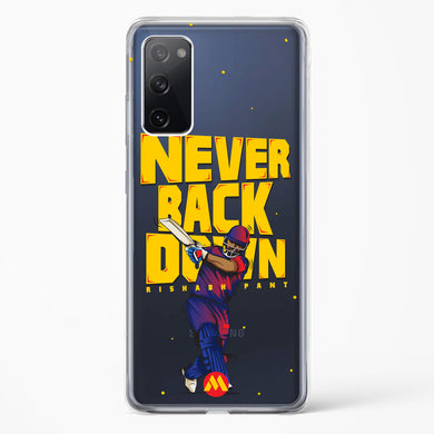 Rishabh Pant Never Back Down Crystal Clear Transparent Case-(Samsung)