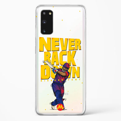 Rishabh Pant Never Back Down Crystal Clear Transparent Case-(Samsung)