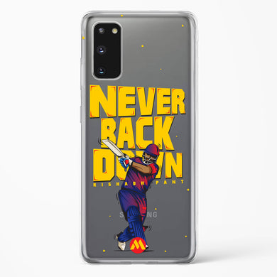 Rishabh Pant Never Back Down Crystal Clear Transparent Case-(Samsung)