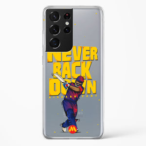 Rishabh Pant Never Back Down Crystal Clear Transparent Case-(Samsung)