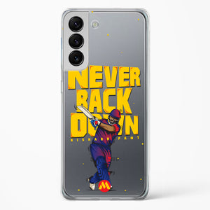 Rishabh Pant Never Back Down Crystal Clear Transparent Case-(Samsung)