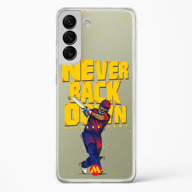Rishabh Pant Never Back Down Crystal Clear Transparent Case-(Samsung)