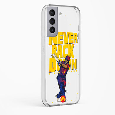 Rishabh Pant Never Back Down Crystal Clear Transparent Case-(Samsung)