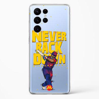 Rishabh Pant Never Back Down Crystal Clear Transparent Case-(Samsung)