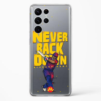 Rishabh Pant Never Back Down Crystal Clear Transparent Case-(Samsung)