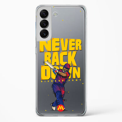 Rishabh Pant Never Back Down Crystal Clear Transparent Case-(Samsung)