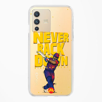 Rishabh Pant Never Back Down Crystal Clear Transparent Case-(Vivo)