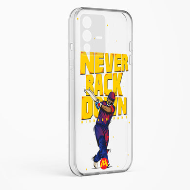 Rishabh Pant Never Back Down Crystal Clear Transparent Case-(Vivo)