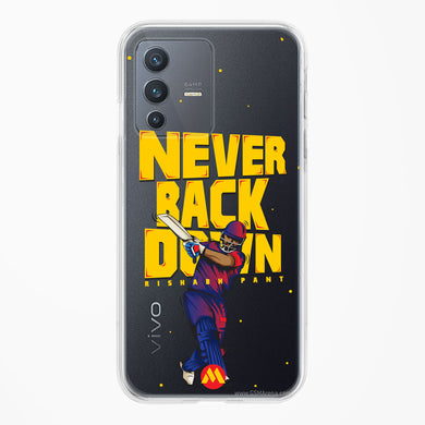 Rishabh Pant Never Back Down Crystal Clear Transparent Case-(Vivo)