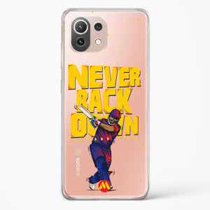 Rishabh Pant Never Back Down Crystal Clear Transparent Case-(Xiaomi)