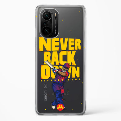 Rishabh Pant Never Back Down Crystal Clear Transparent Case-(Xiaomi)