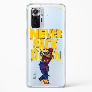 Rishabh Pant Never Back Down Crystal Clear Transparent Case-(Xiaomi)