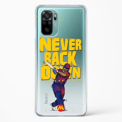 Rishabh Pant Never Back Down Crystal Clear Transparent Case-(Xiaomi)