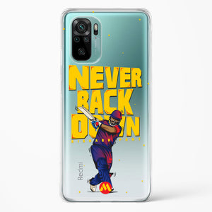 Rishabh Pant Never Back Down Crystal Clear Transparent Case (Xiaomi)