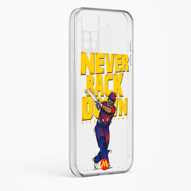 Rishabh Pant Never Back Down Crystal Clear Transparent Case-(Xiaomi)