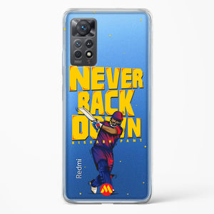 Rishabh Pant Never Back Down Crystal Clear Transparent Case (Xiaomi)
