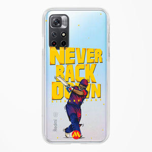 Rishabh Pant Never Back Down Crystal Clear Transparent Case-(Xiaomi)