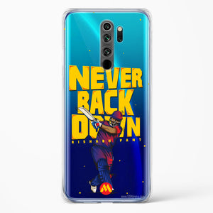 Rishabh Pant Never Back Down Crystal Clear Transparent Case-(Xiaomi)