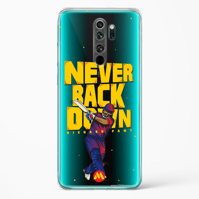 Rishabh Pant Never Back Down Crystal Clear Transparent Case-(Xiaomi)