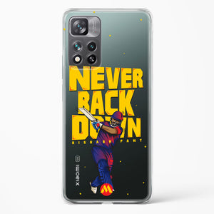 Rishabh Pant Never Back Down Crystal Clear Transparent Case-(Xiaomi)