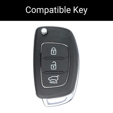 Hyundai Verna (Flip Key) - Black & Red Premium Silicone Key Cover