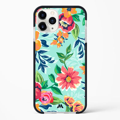 Flower Print on Canvas Impact Drop Protection Case (Apple)