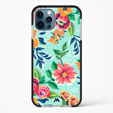 Flower Print on Canvas Impact Drop Protection Case (Apple)