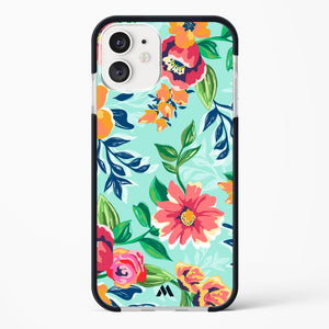 Flower Print on Canvas Impact Drop Protection Case (Apple)