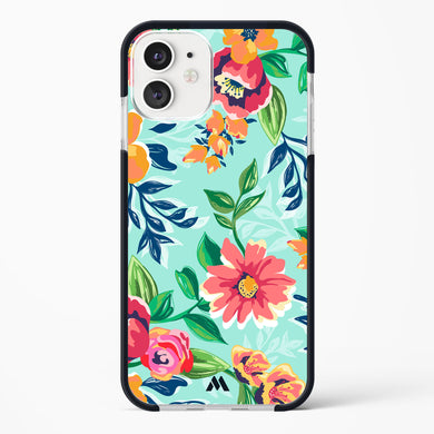 Flower Print on Canvas Impact Drop Protection Case (Apple)