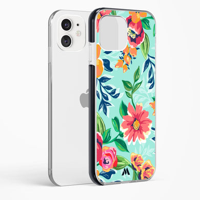 Flower Print on Canvas Impact Drop Protection Case (Apple)