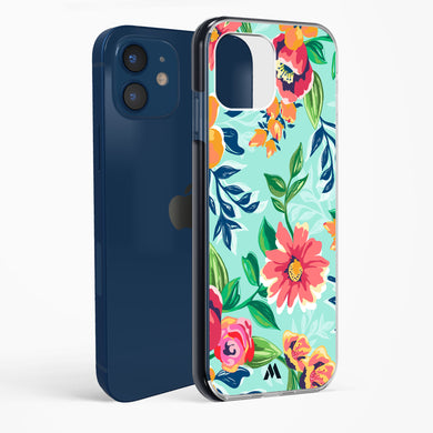 Flower Print on Canvas Impact Drop Protection Case (Apple)